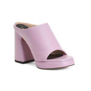 PROENZA SCHOULER Lavender Made In Italy Leather Heeled Mules